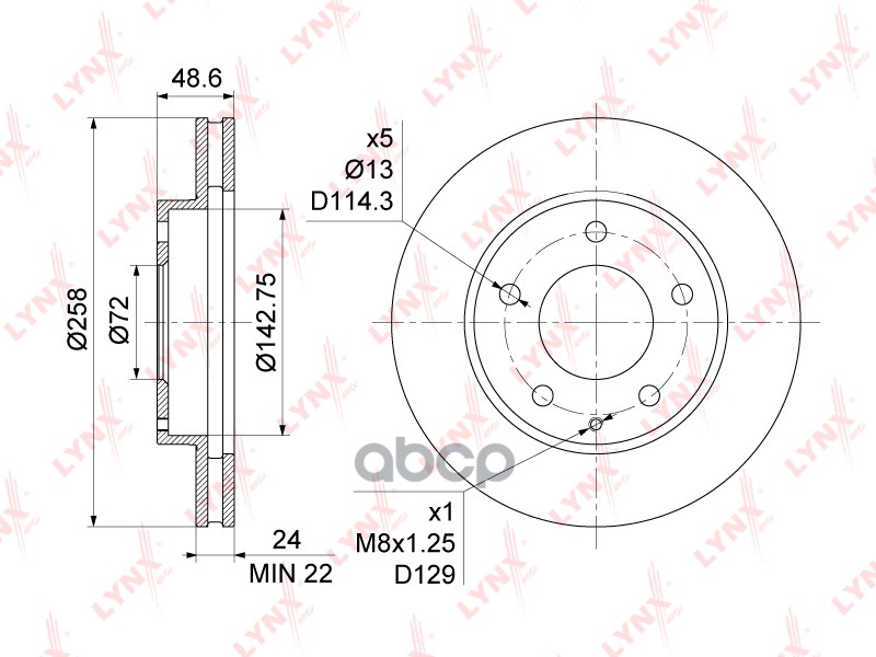 Диск Тормозной | Перед | LYNXauto арт. BN1068