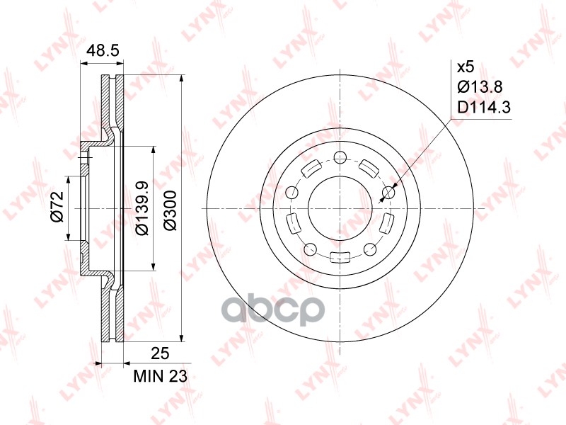 Диск Тормозной | Перед | LYNXauto арт. BN1069