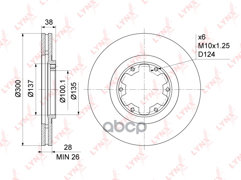 Диск Тормозной | Перед | LYNXauto арт. BN1110
