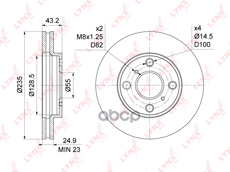 Диск Тормозной | Перед | LYNXauto арт. BN1182