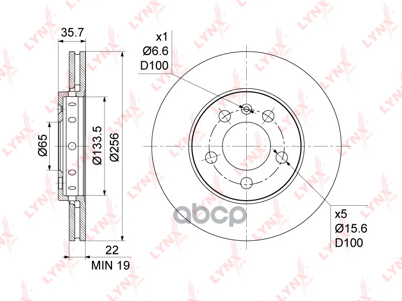 Диск тормозной передний LYNXauto BN-1199 LYNXauto арт. BN-1199