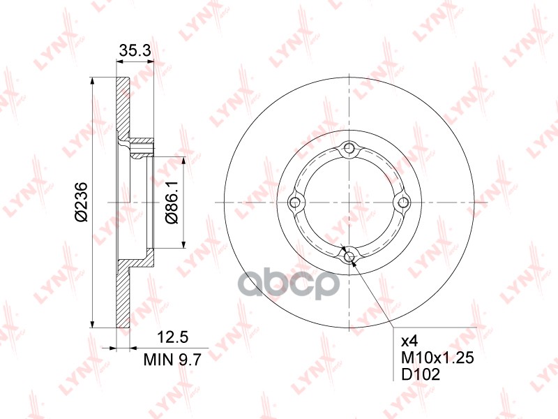Диск Тормозной Передний Lynxauto Bn-1359 LYNXauto арт. BN-1359