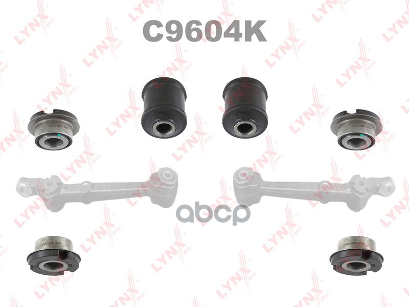Комплект сайлентблоков / Рычагов / Перед. подв. LADA 2108-12 1.3-1.6 88> / Priora 1.6 08> / Kalina 1 LYNXauto арт. c9604k