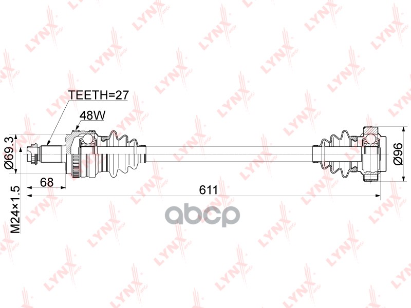 Привод В Сборе | Зад Лев | LYNXauto арт. CD1031A