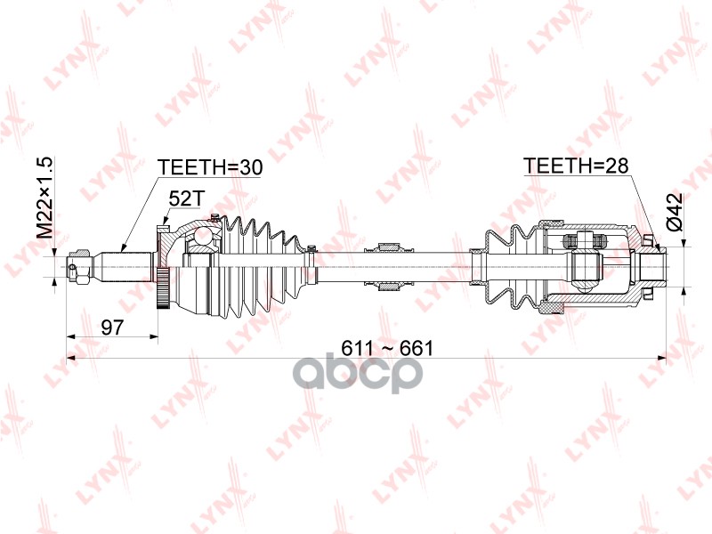 Привод В Сборе | Перед Прав | LYNXauto арт. CD1055A