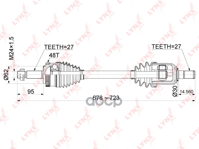 Приводной Вал Lynx Cd-1071A LYNXauto арт. CD-1071A