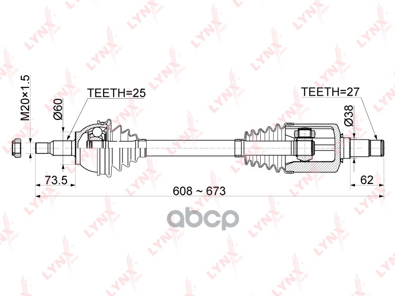 Привод в сборе L MERCEDES-BENZ A150-200(W169) CVT 04-12 / B150-200( LYNXauto CD-1078 LYNXauto арт. CD-1078