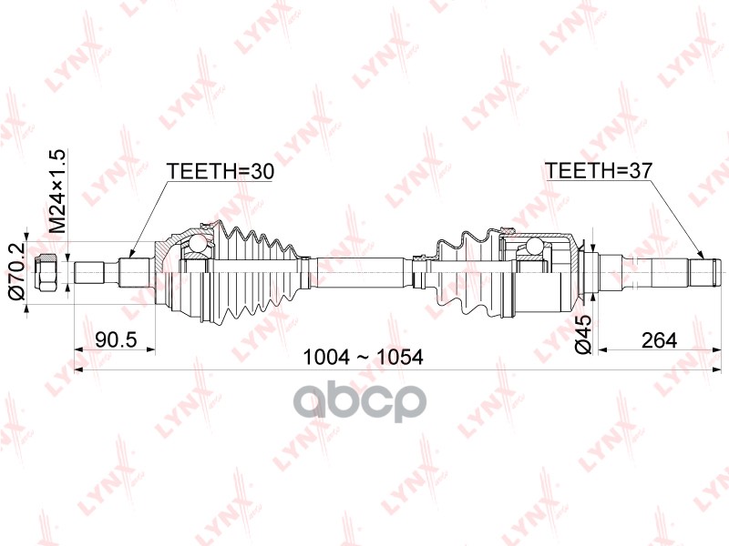 Привод В Сборе | Перед Прав | LYNXauto арт. CD1081