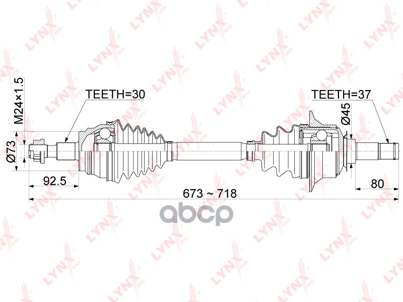 Привод В Сборе | Перед Лев| LYNXauto арт. CD1082