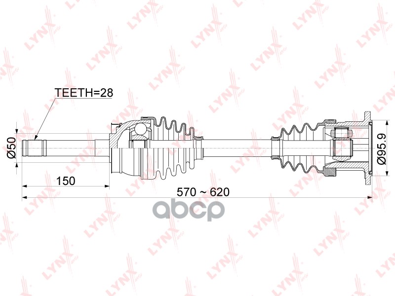 Привод В Сборе Передний Nissan Pick Up(D22) 2.4-3.2D 98-05 Lynxauto Cd-1101 LYNXauto арт. CD-1101