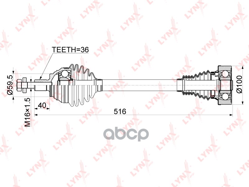 Привод В Сборе | Перед Лев | LYNXauto арт. CD1137