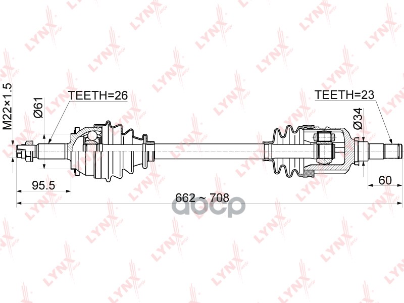Привод В Сборе L Подходит Для Toyota Auris(E150) 1.33-1.6 07-12 / Corolla(E150) 1.33-1.6 04-14 Cd-1152 LYNXauto арт. CD-1152