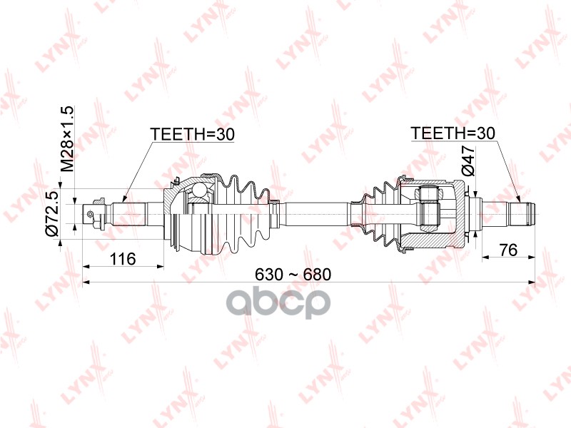 Привод В Сборе Передний Toyota Hilux Vii 2.5D-3.0D 05-15 Lynxauto Cd-1156 LYNXauto арт. CD-1156