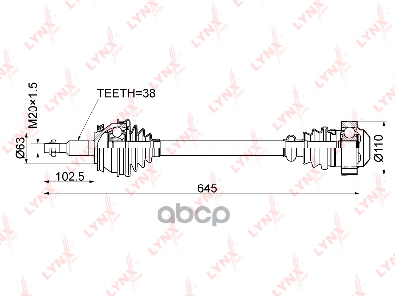 Привод В Сборе | Перед Лев | LYNXauto арт. CD1161