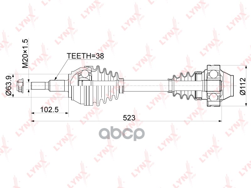 Привод В Сборе | Перед Прав/Лев | LYNXauto арт. CD1167