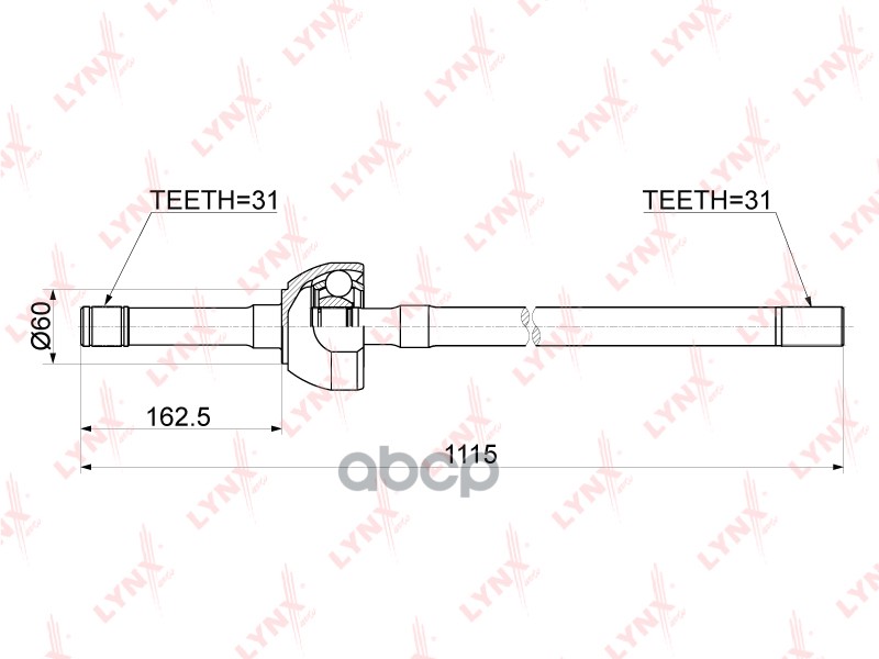 Привод В Сборе | Перед Лев | LYNXauto арт. CD1170