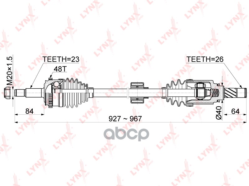 Привод В Сборе | Перед Прав | LYNXauto арт. CD1179A