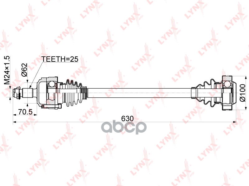 Привод В Сборе | Зад Прав/Лев | LYNXauto арт. CD5307