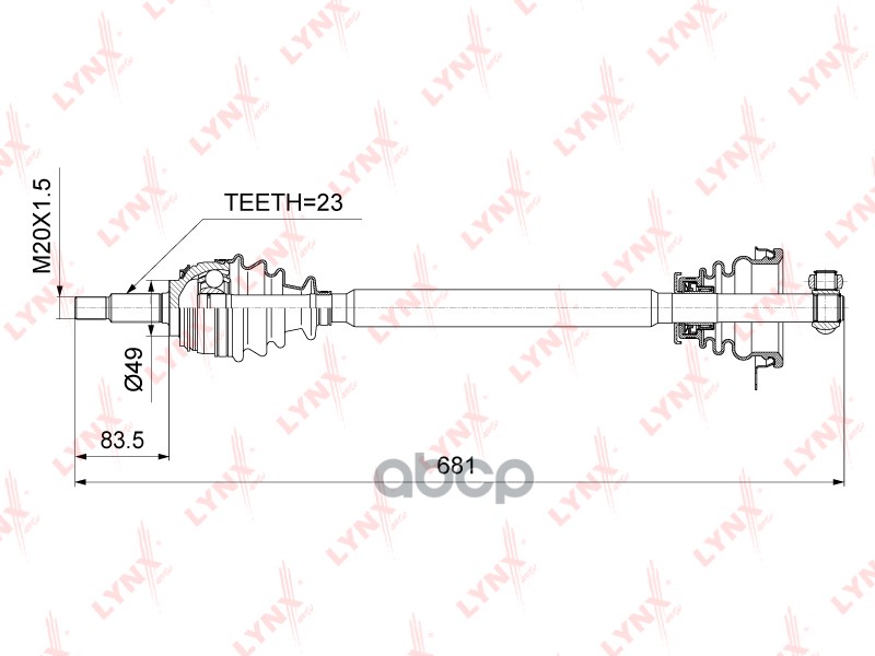 Привод в сборе L подходит для LADA Largus 1.6 8V 12, RENAULT Logan I 1.5D-1.6 05 / Sandero I 1.5D-1.6 08 CD-6705 LYNXauto арт...