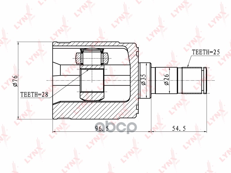 Шрус Внутренний | Перед Прав/Лев | LYNXauto арт. CI3401