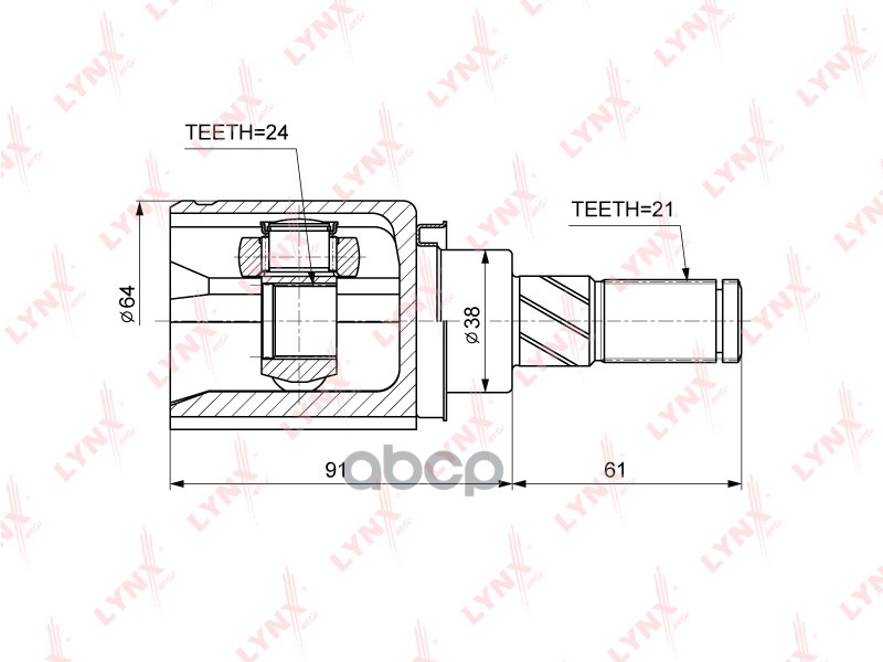 ШРУС внутренний подходит для NISSAN Murano(Z50/1) 2.5D-3.5 04 / Teana(J31/2) 2.5 4WD 03 / Qashqai(J10/1) 1.6D-2.0 4WD 07 / X-...