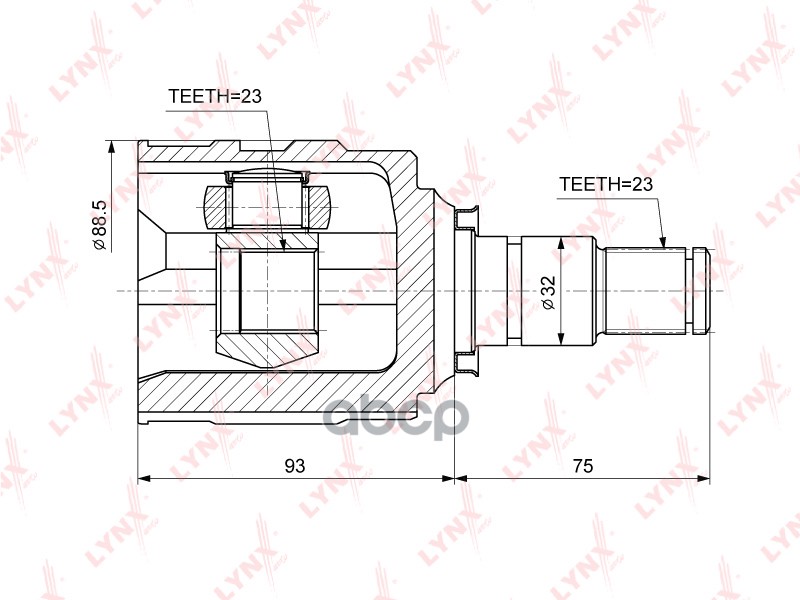 Шрус Внутренний | Перед Прав | LYNXauto арт. CI3714