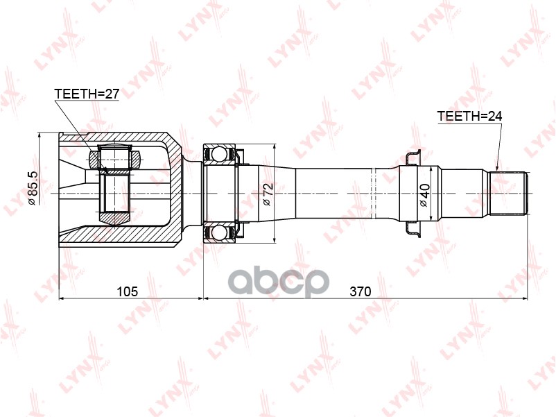 ШРУС внутренний TOYOTA Camry (V30) 2.0 01-06 / Camry (V30) 2.4 01-06 / Camry (V40) 2.4 06-14 / RAV 4 LYNXauto арт. ci-3716