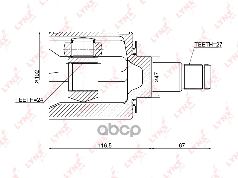 Шрус Внутренний | Перед Прав/Лев | LYNXauto арт. CI3720