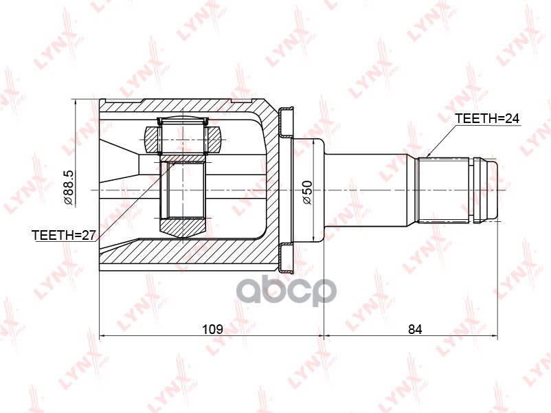 Шрус Внутр Toyota Camry(V30) 2.4-3.0 01-06, (V40) 2.4 06-11, (V50) 2.5 11-, Rav 4 2.0-3.5 05 LYNXauto арт. CI3723
