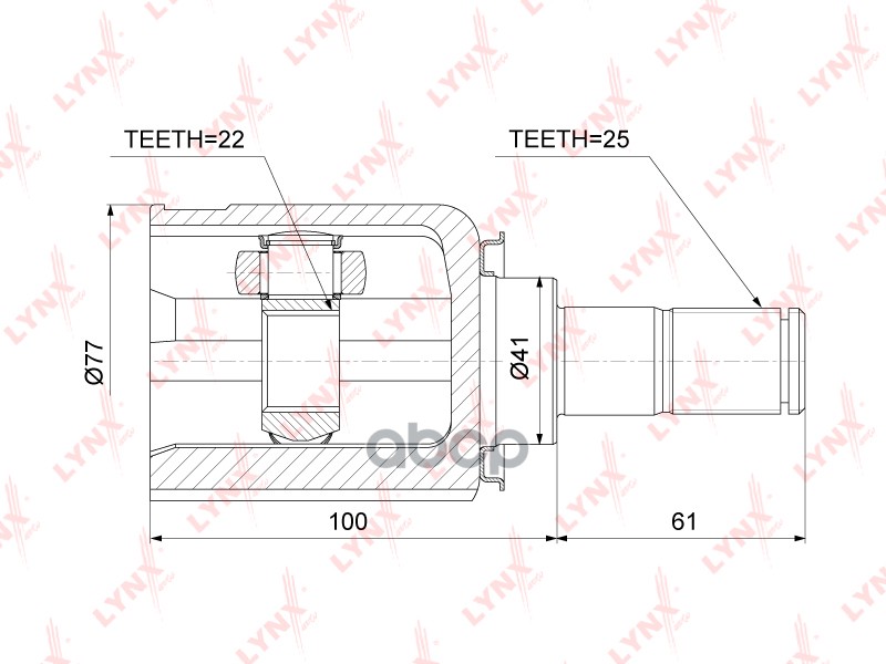 ШРУС внутренний подходит для KIA Ceed(ED) 1.4-1.6 08 CI-3743 LYNXauto арт. CI-3743
