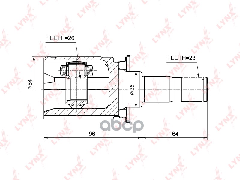 Шрус Lynxauto Ci-3747 LYNXauto арт. CI-3747