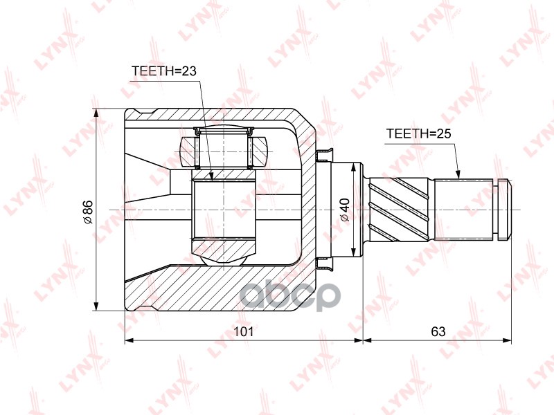 ШРУС внутренний (компл.) NISSAN Almera (N16) 00-06 LYNXauto CI-3748 LYNXauto арт. CI-3748