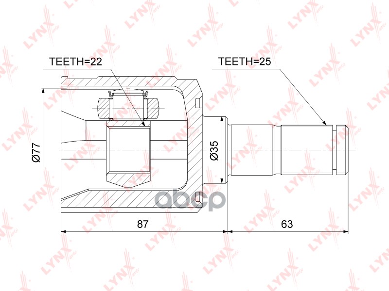 Шрус LYNXauto CI-3751 LYNXauto арт. CI-3751