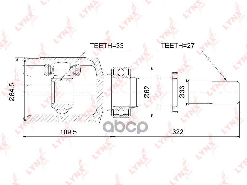 Шрус LYNXauto CI-3754 LYNXauto арт. CI-3754