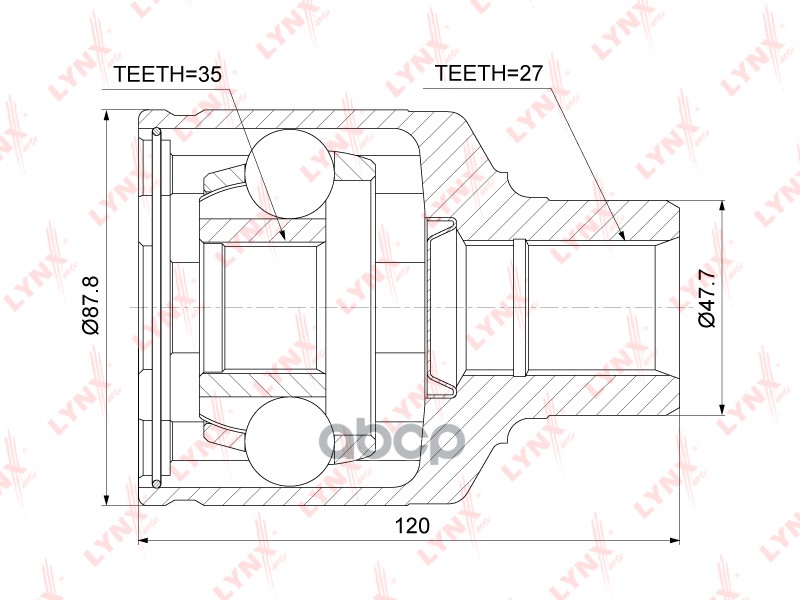 Шрус Внутренний | Перед Прав/Лев | LYNXauto арт. CI3756