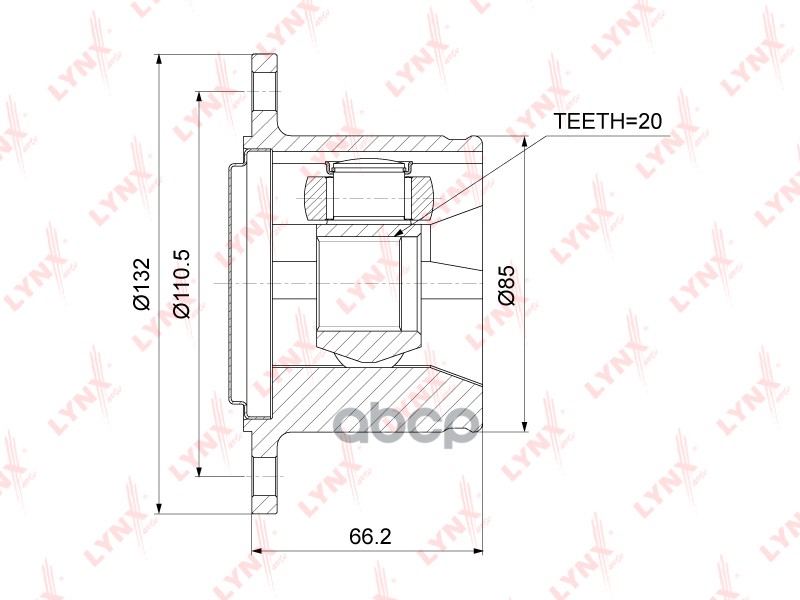 Шрус Внутренний | Зад Прав/Лев | LYNXauto арт. CI3764