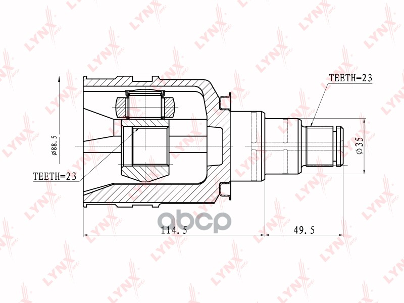 ШРУС внутренний (компл.) TOYOTA RAV4 94-00 LYNXauto CI-7502 LYNXauto арт. CI-7502