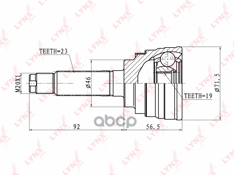 ШРУС наружный DAEWOO Matiz 0.8 98> LYNXauto арт. co-1813