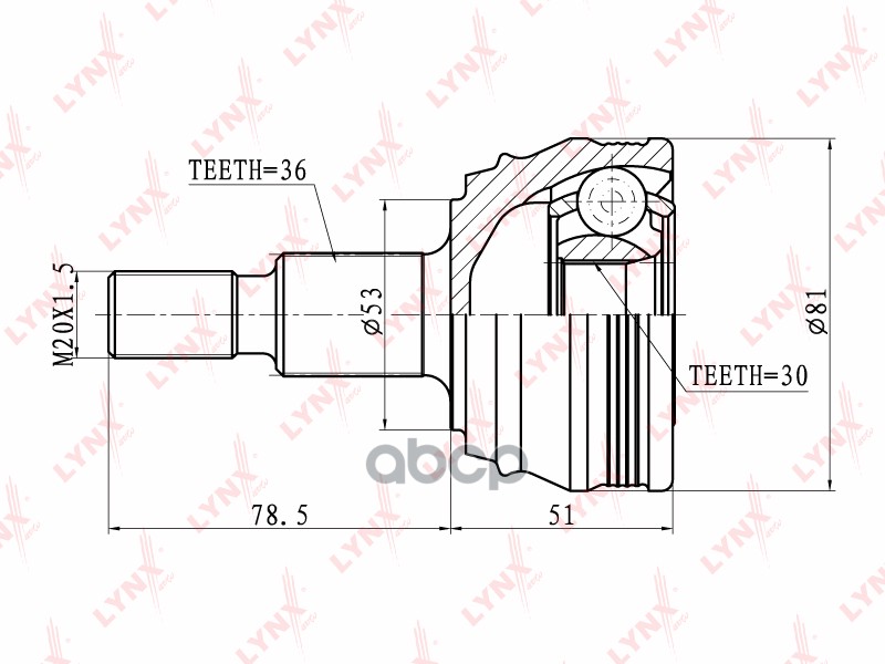 ШРУС наружный подходит для AUDI A3 1.6 96-00/A6 2.8 99-05, SKODA Octavia 1.4-1.9D 97, VW Bora 1.4-1.9D 98-05/Golf IV 1.4-1.9D...