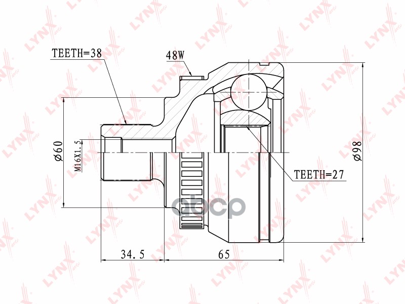 Шрус Наружный | Перед Прав/Лев | LYNXauto арт. CO3020A