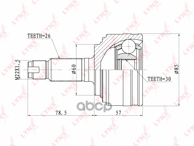 ШРУС наружный HONDA HR-V 1.6 99> LYNXauto арт. co-3409