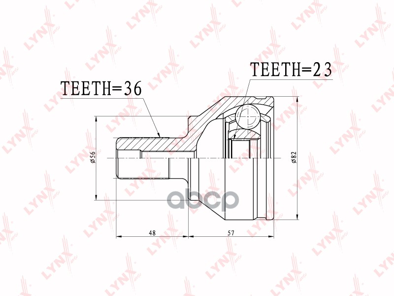 ШРУС наружный FORD Focus II 1.6-2.0D 04> / C-Max I-II 1.8-2.0D 03>  VOLVO C30 1.8-2.0 06> / S40 II 1 LYNXauto арт. co-3627