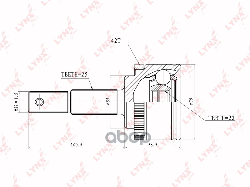ШРУС наружный подходит для NISSAN Almera(N16) 1.5 00 CO-3638A LYNXauto арт. CO-3638A