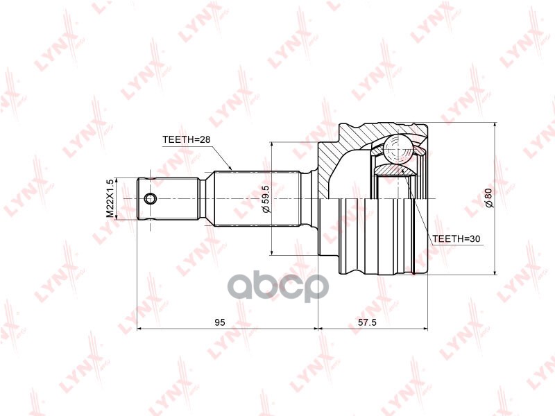 ШРУС наружный MITSUBISHI Lancer 1.5 07> LYNXauto арт. co-3642