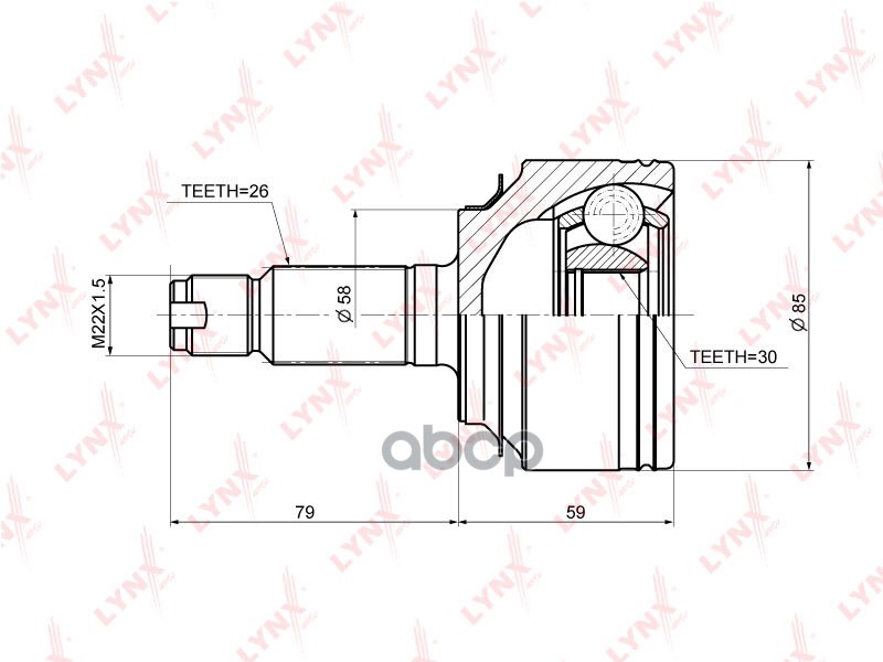 ШРУС наружный подходит для HONDA Civic(FN/FK) 1.4-1.8 06 CO-3649 LYNXauto арт. CO-3649