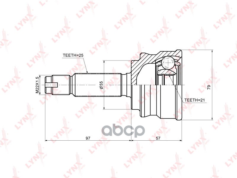 Шрус Наружный | Перед Прав/Лев | LYNXauto арт. CO3656