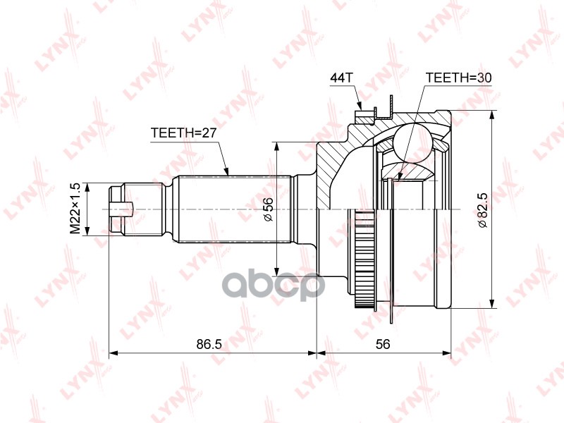 Шрус Наружный | Перед Прав/Лев | LYNXauto арт. CO3662A