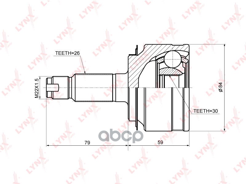 ШРУС наружный подходит для HONDA Accord 2.0-2.4 03 / Civic 2.0 06 CO-3669 LYNXauto арт. CO-3669