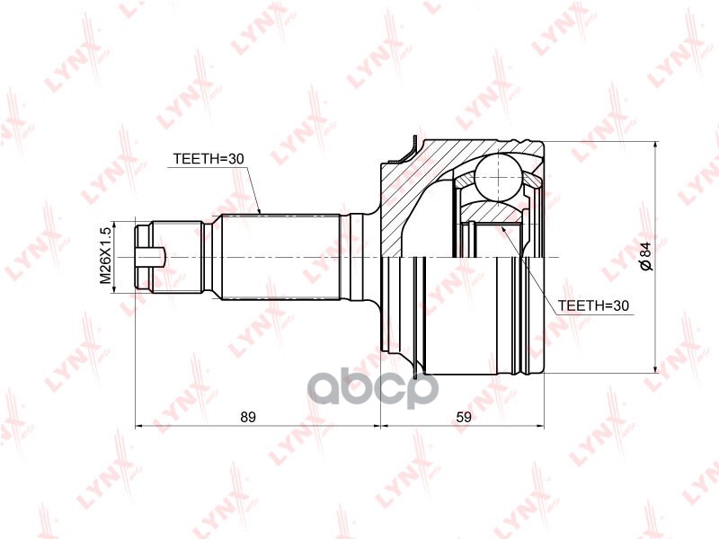 Шрус Наружный | Перед Прав/Лев | LYNXauto арт. CO3670