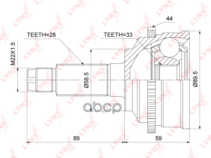 Шрус Внешний | Перед Прав/Лев | LYNXauto арт. CO3673A